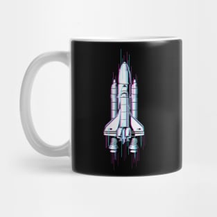 Rocket Spaceship Glitched Mug